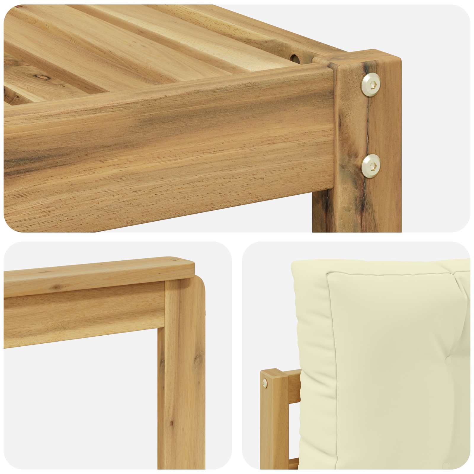 Set vanjskih sofa 7 pcs Bijela i krem