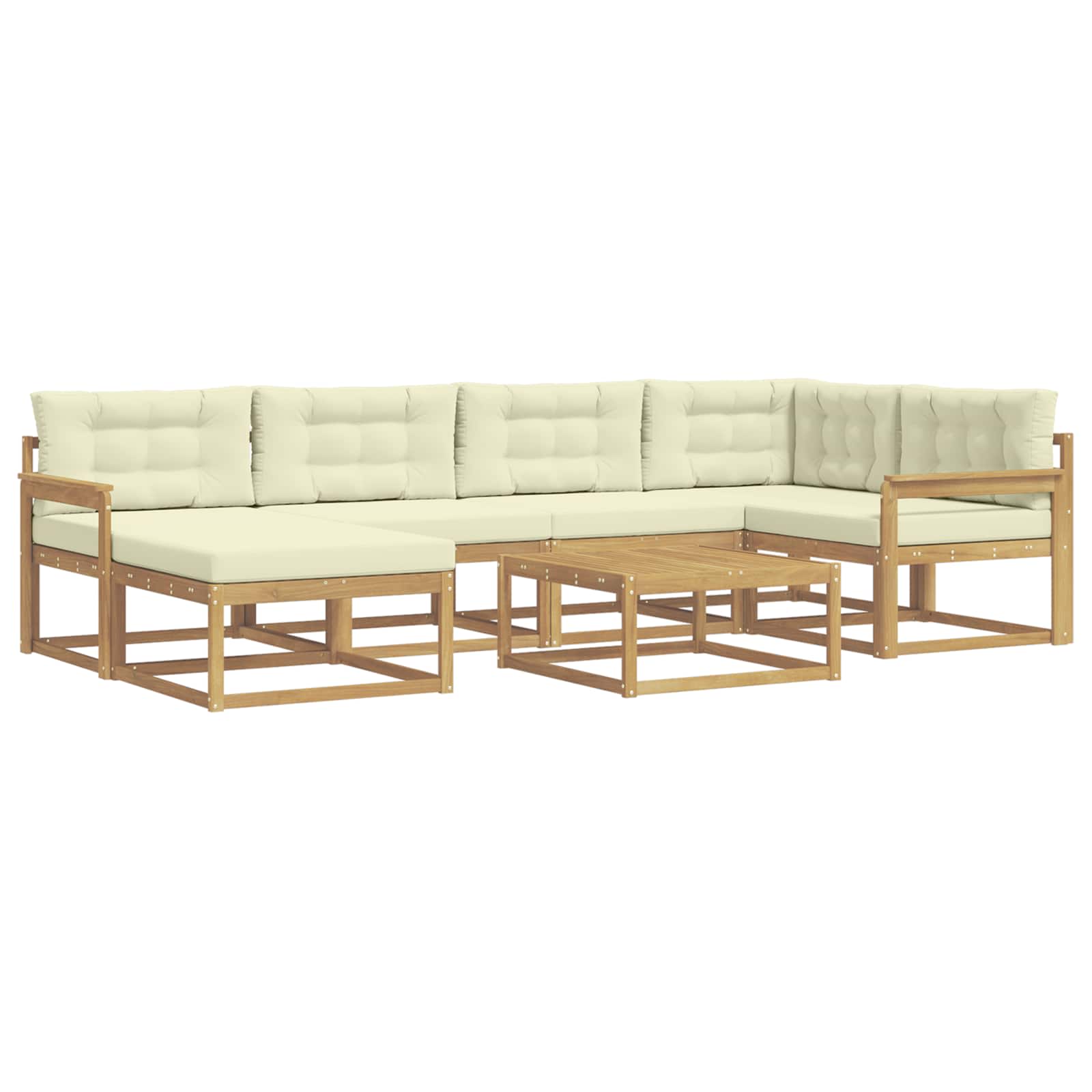 Set vanjskih sofa 7 pcs Bijela i krem