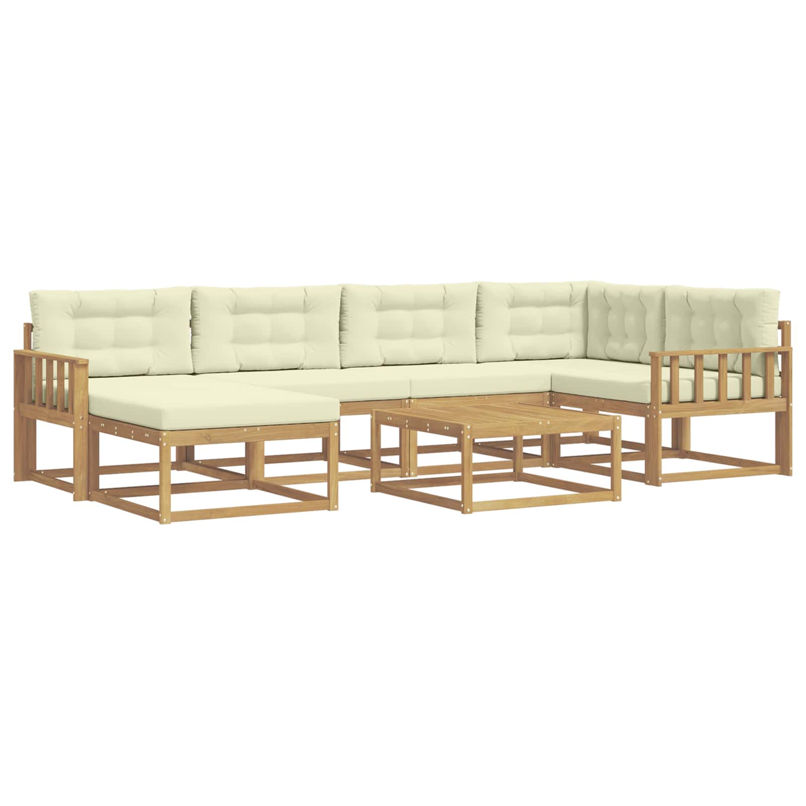 Set vanjskih sofa 7 pcs Bijela i krem