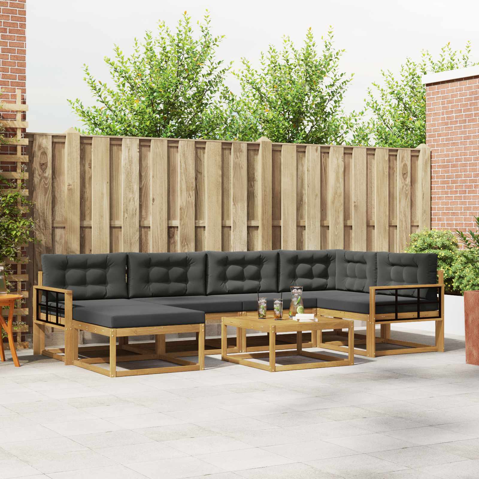 Set vanjskih sofa 7 pcs Bijela i antracit