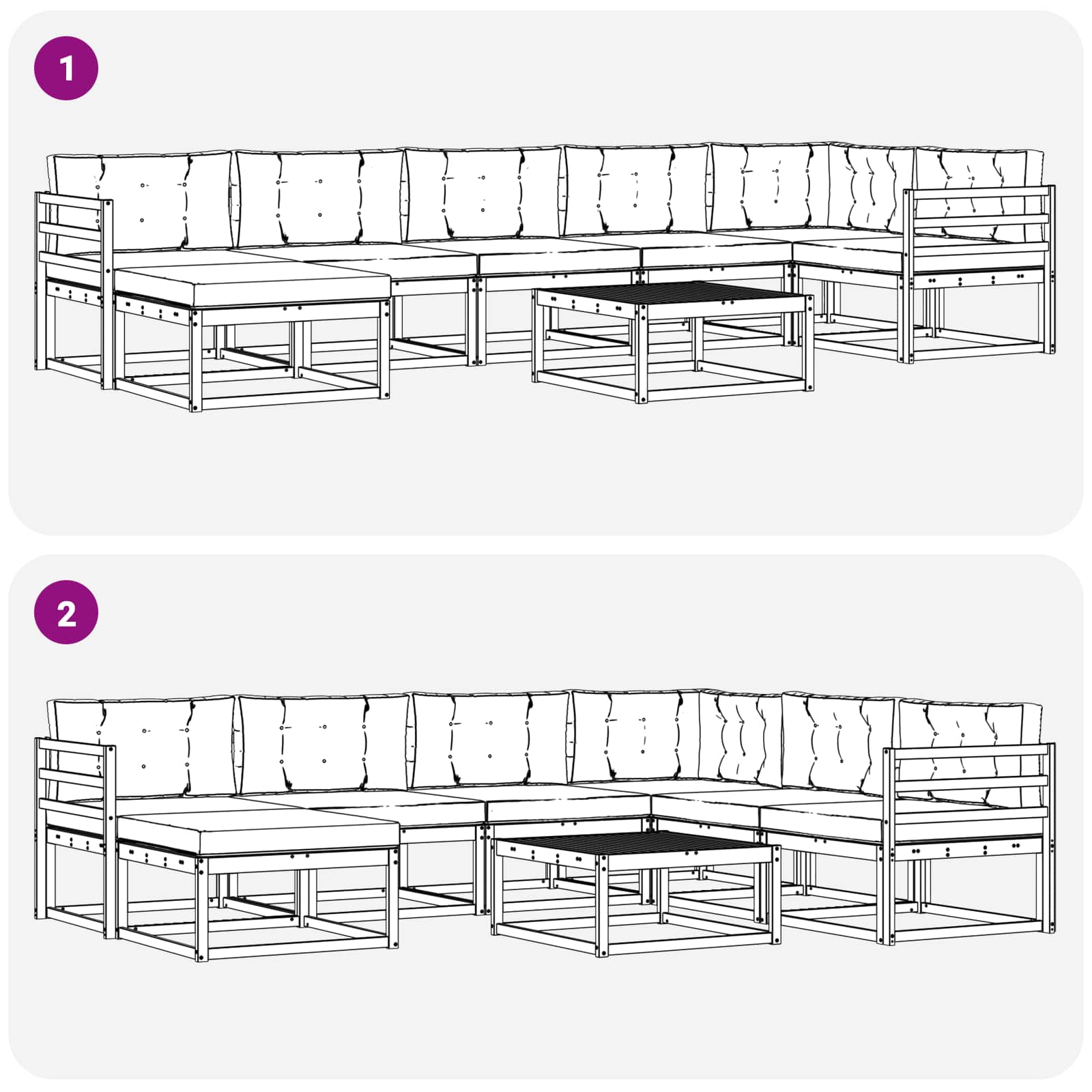 Set vanjskih sofa 8 pcs Bijela i antracit