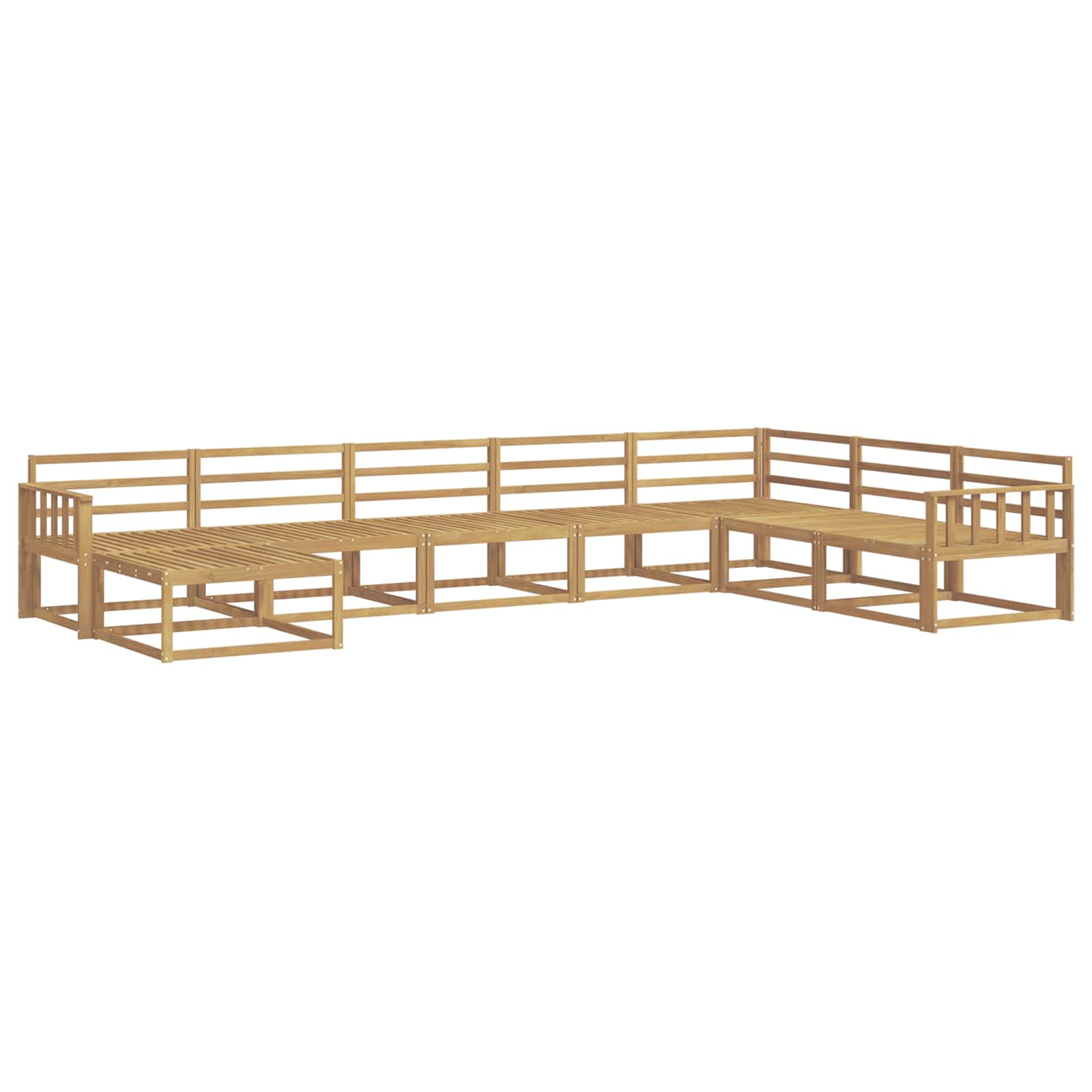 Set vanjskih sofa 8 pcs Bijela Čvrsto drvo akacije