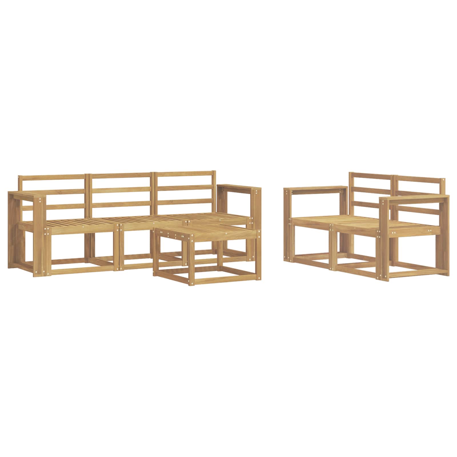 Set vanjskih sofa 6 pcs Bijela 59 x 59 x 37 cm