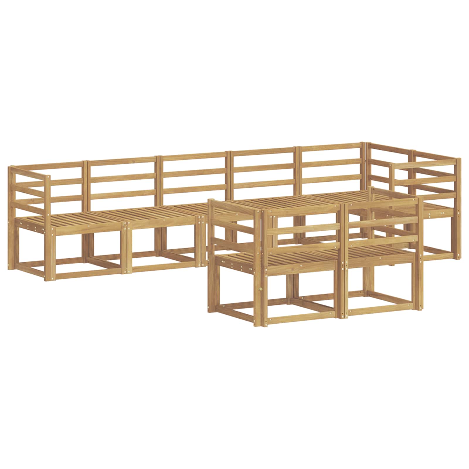 Set vanjskih sofa 8 pcs Bijela Čvrsto drvo akacije