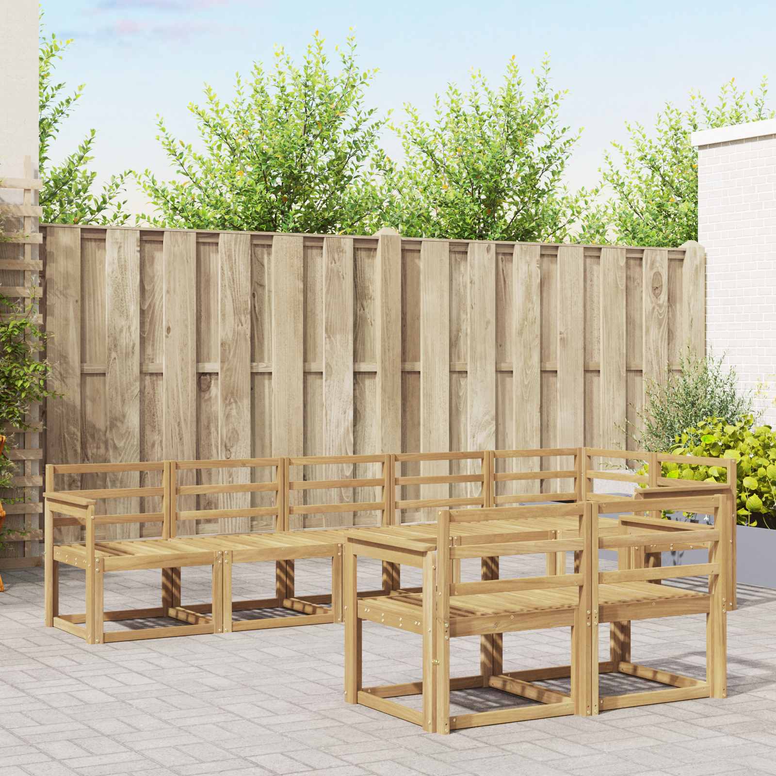 Set vanjskih sofa 8 pcs Bijela Čvrsto drvo akacije