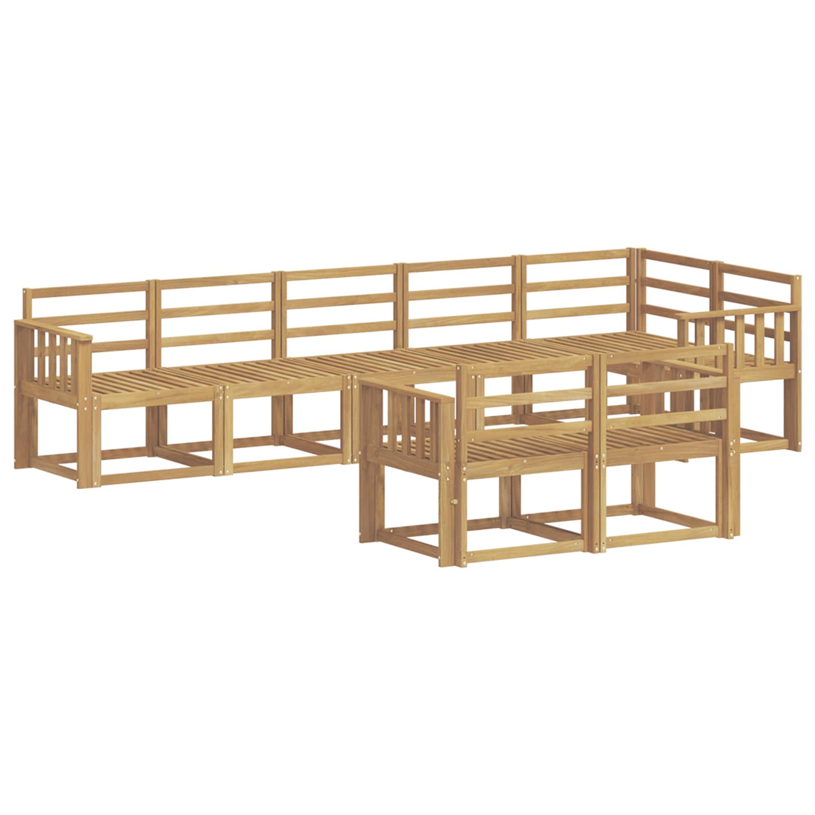 Set vanjskih sofa 8 pcs Bijela Čvrsto drvo akacije