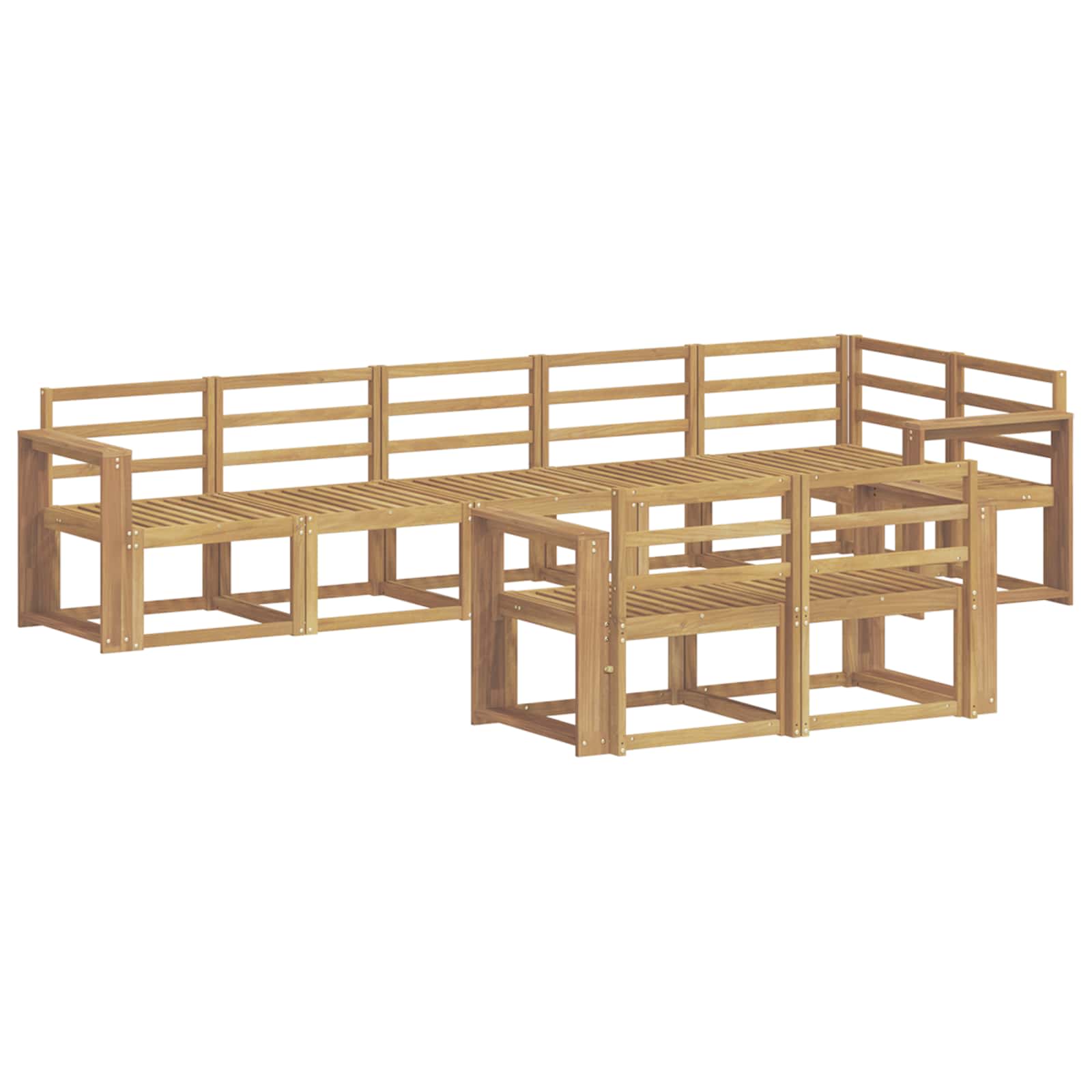 Set vanjskih sofa 8 pcs Bijela Čvrsto drvo akacije