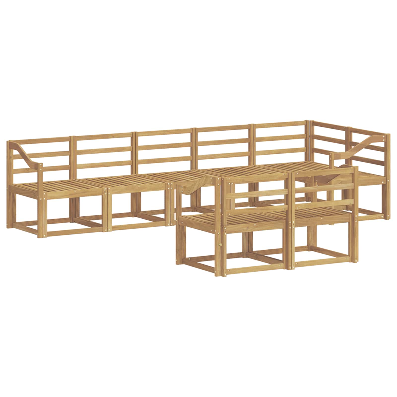 Set vanjskih sofa 8 pcs Bijela Čvrsto drvo akacije