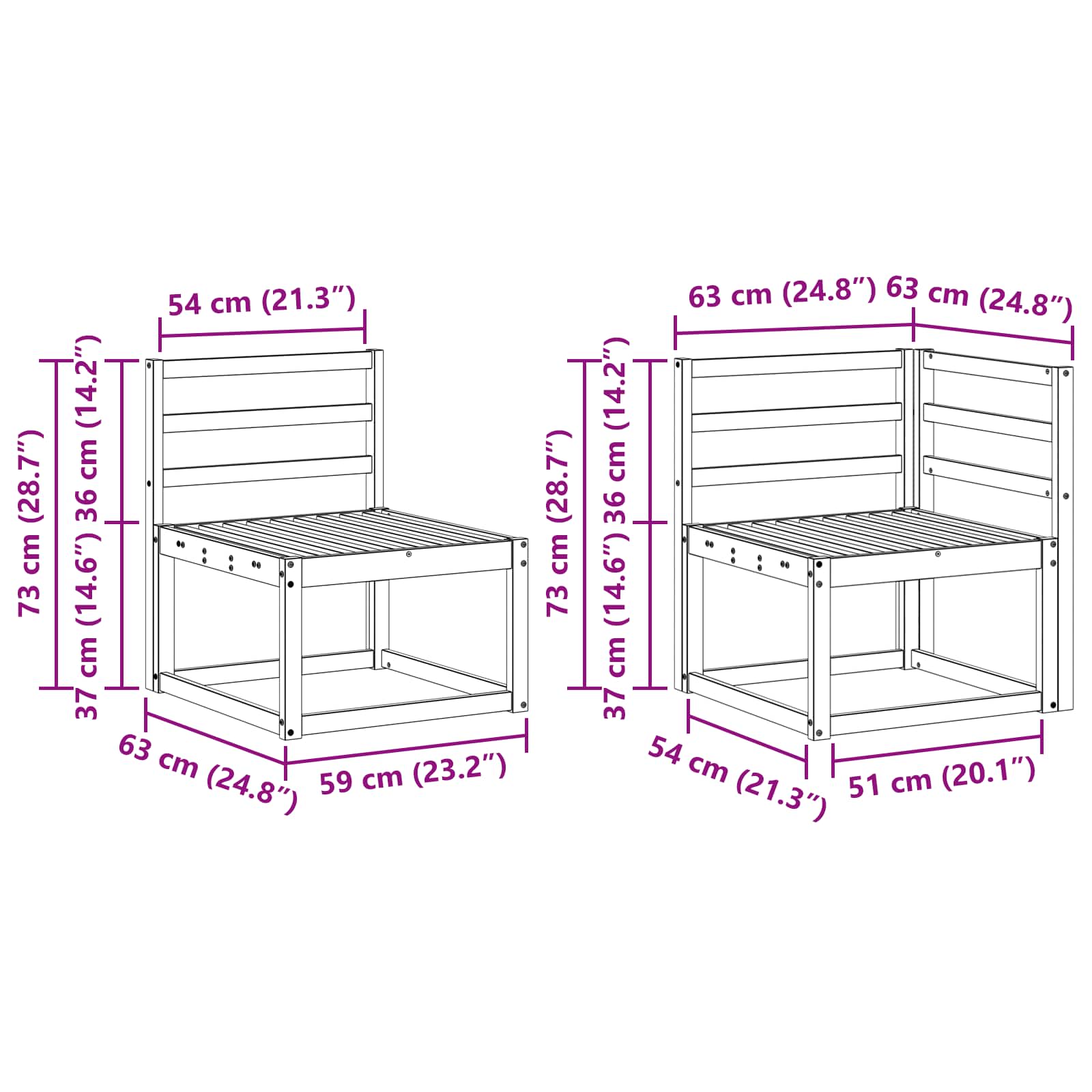 Set vanjskih sofa 8 pcs Bijela Čvrsto drvo akacije