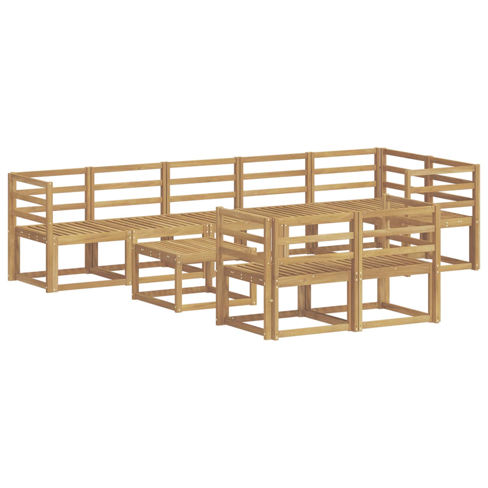 Set vanjskih sofa 9 pcs Bijela Čvrsto drvo akacije