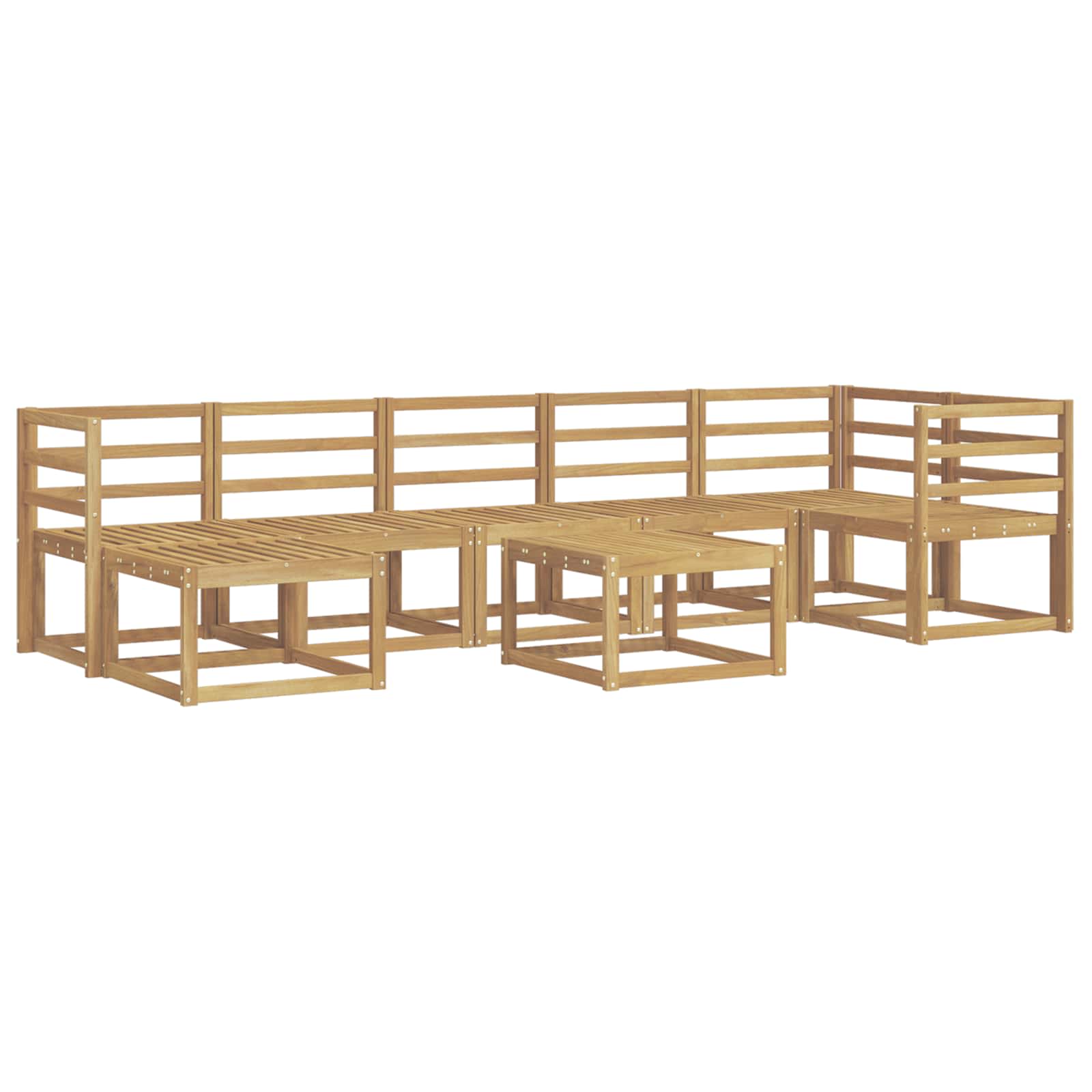Set vanjskih sofa 8 pcs Bijela Čvrsto drvo akacije