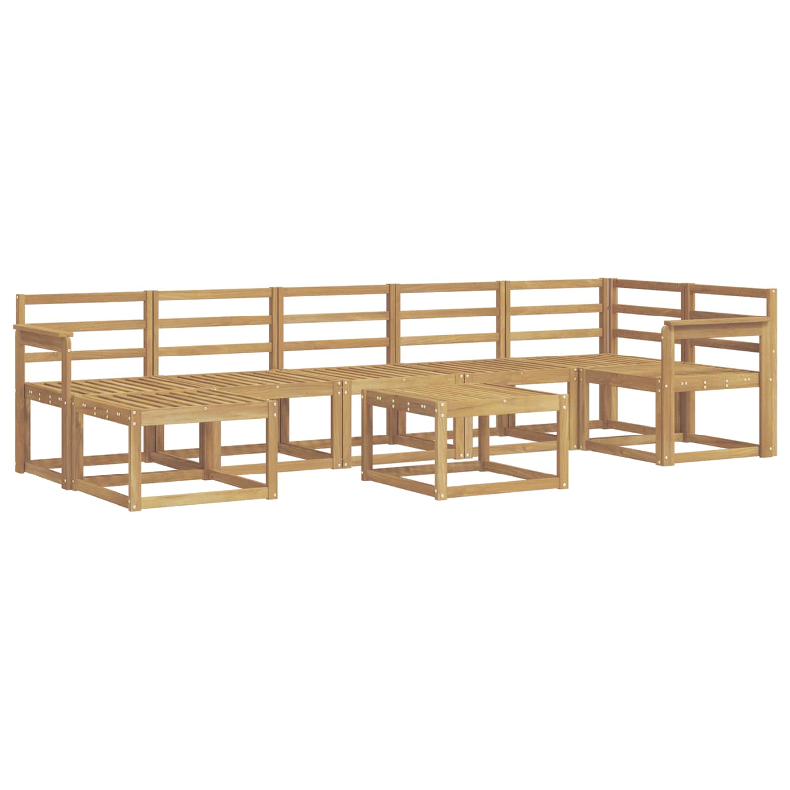 Set vanjskih sofa 8 pcs Bijela Čvrsto drvo akacije