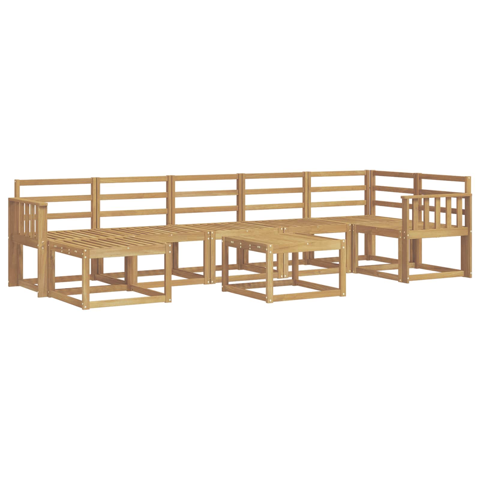 Set vanjskih sofa 8 pcs Bijela Čvrsto drvo akacije
