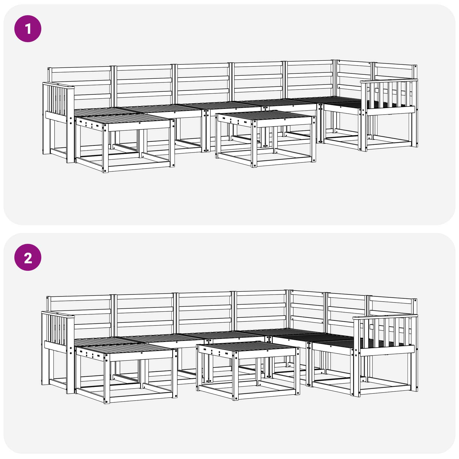 Set vanjskih sofa 8 pcs Bijela Čvrsto drvo akacije