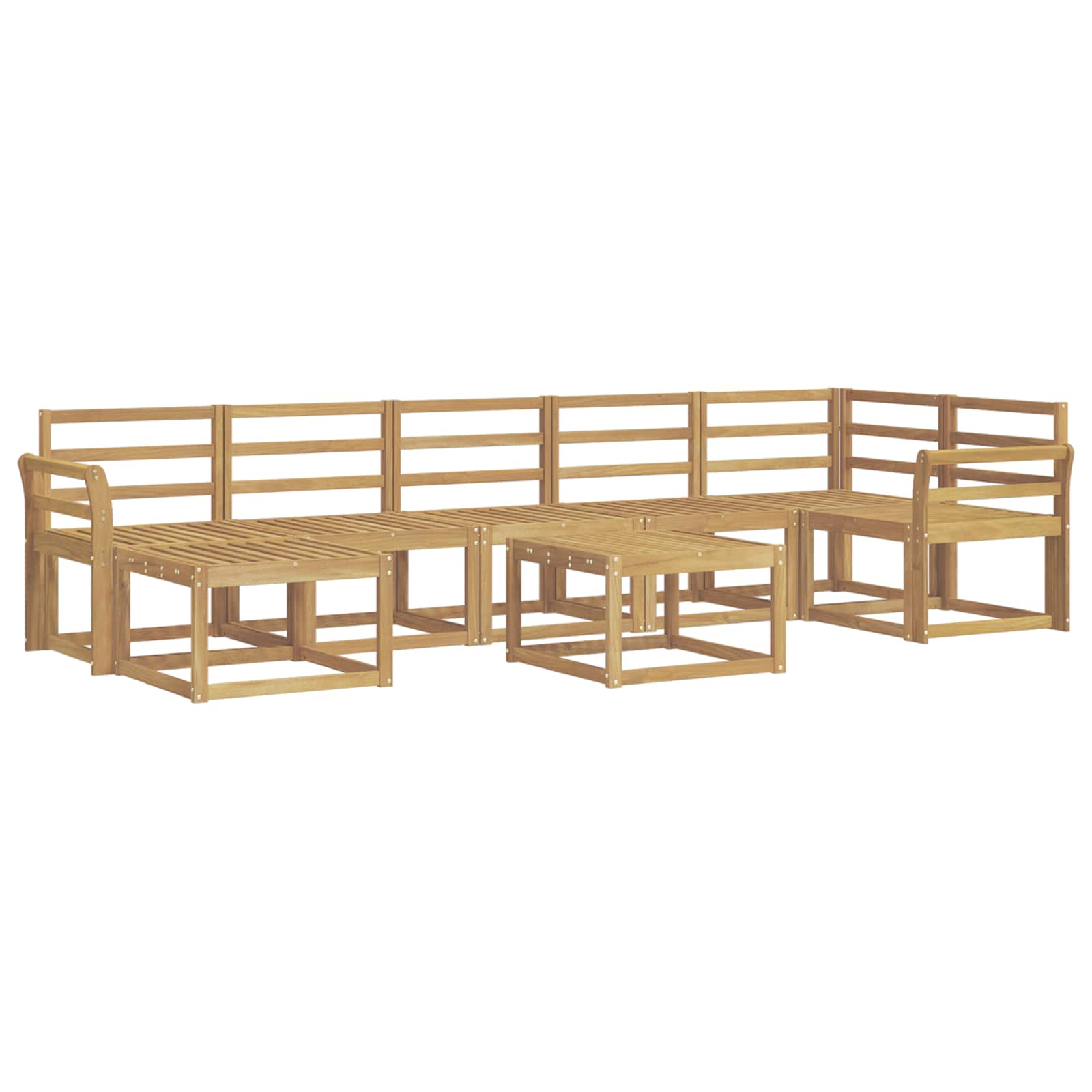 Set vanjskih sofa 8 pcs Bijela Čvrsto drvo akacije