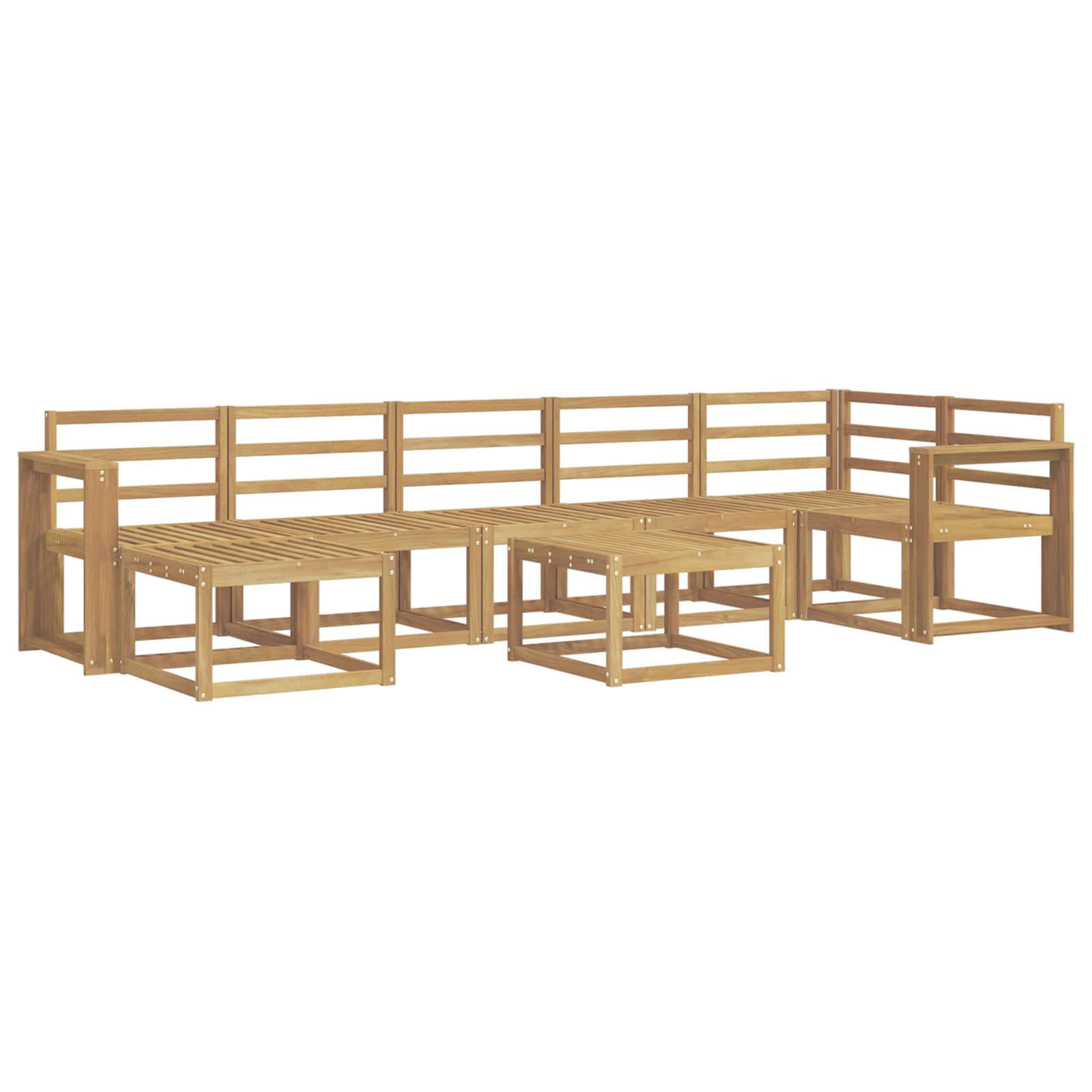 Set vanjskih sofa 8 pcs Bijela Čvrsto drvo akacije