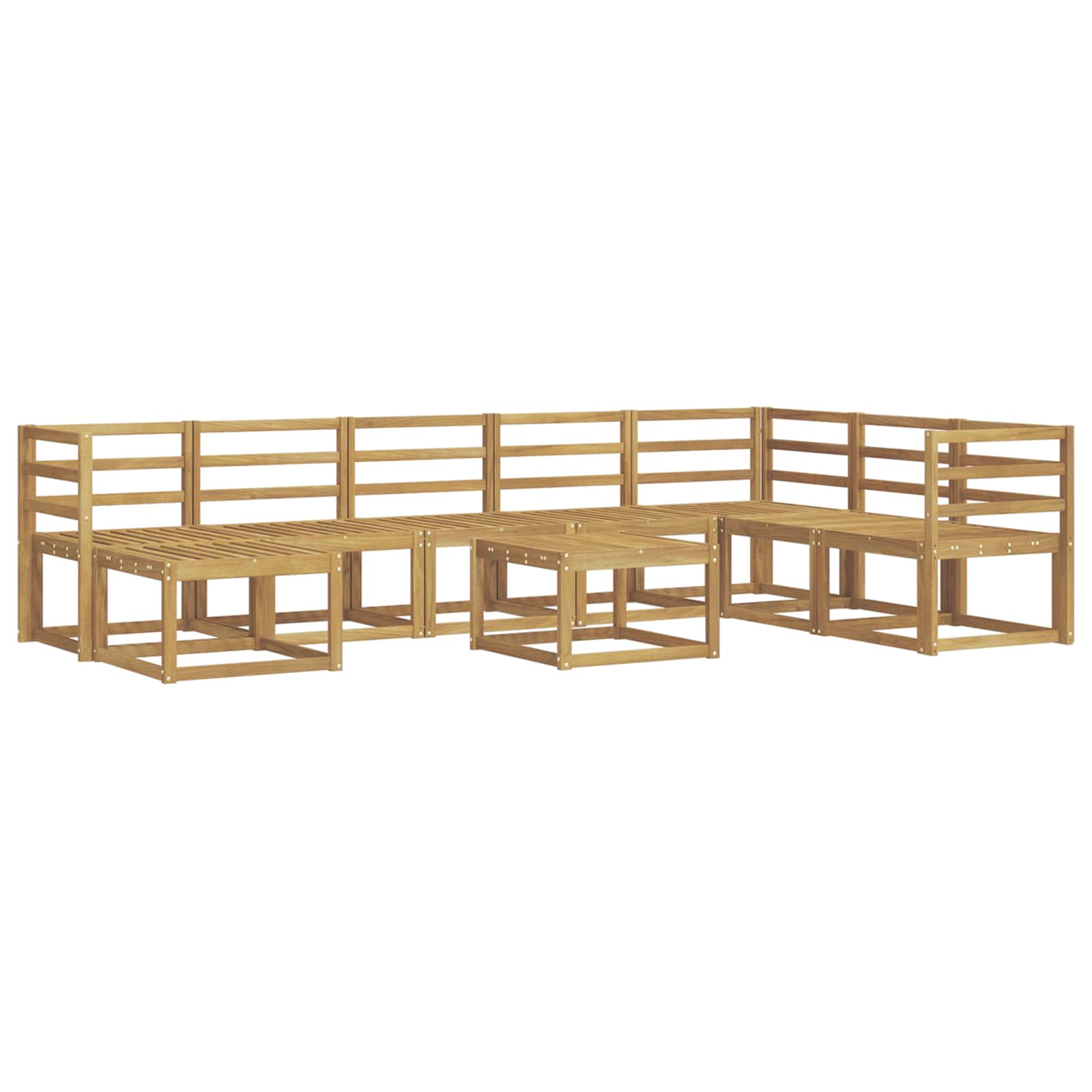 Set vanjskih sofa 9 pcs Bijela Čvrsto drvo akacije