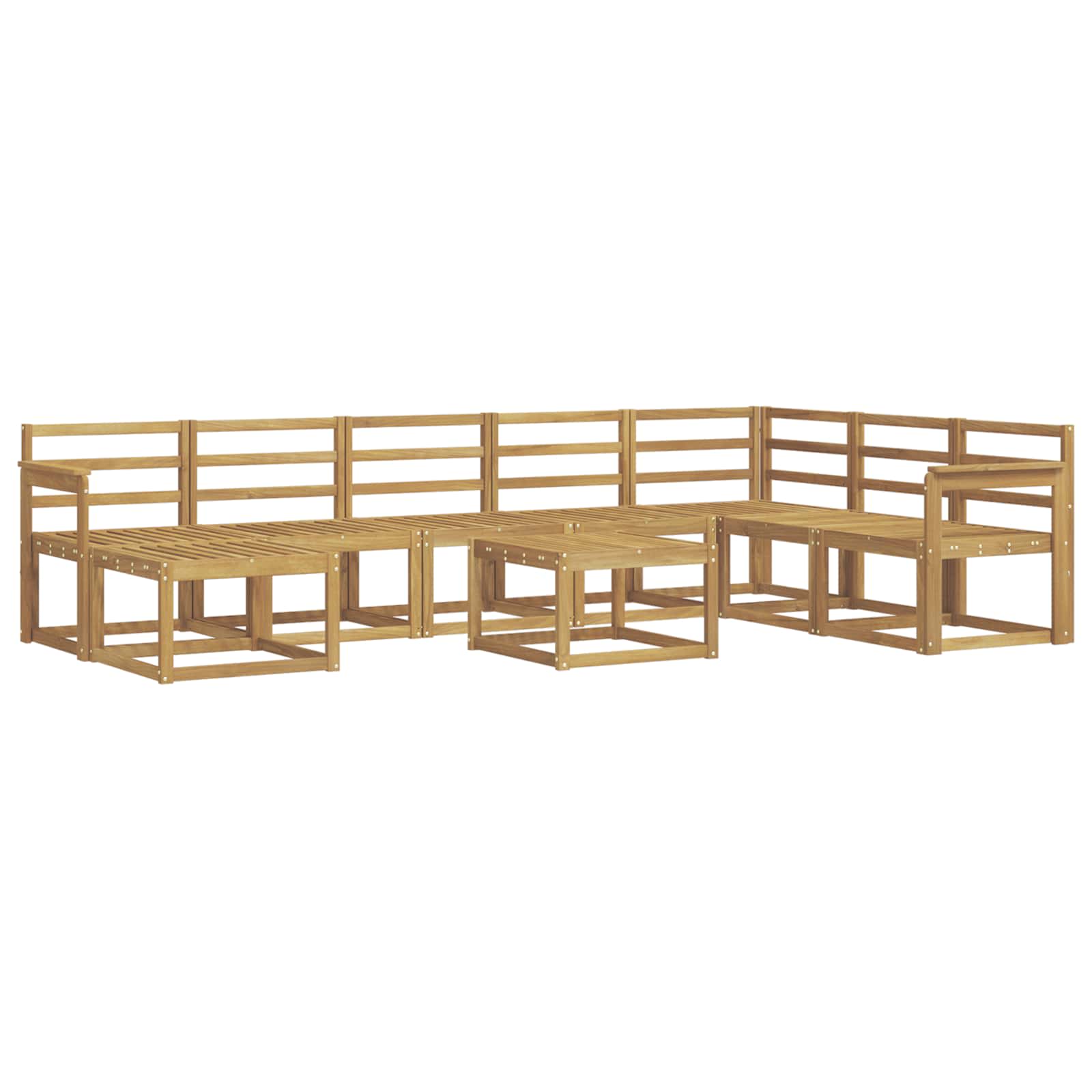 Set vanjskih sofa 9 pcs Bijela Čvrsto drvo akacije