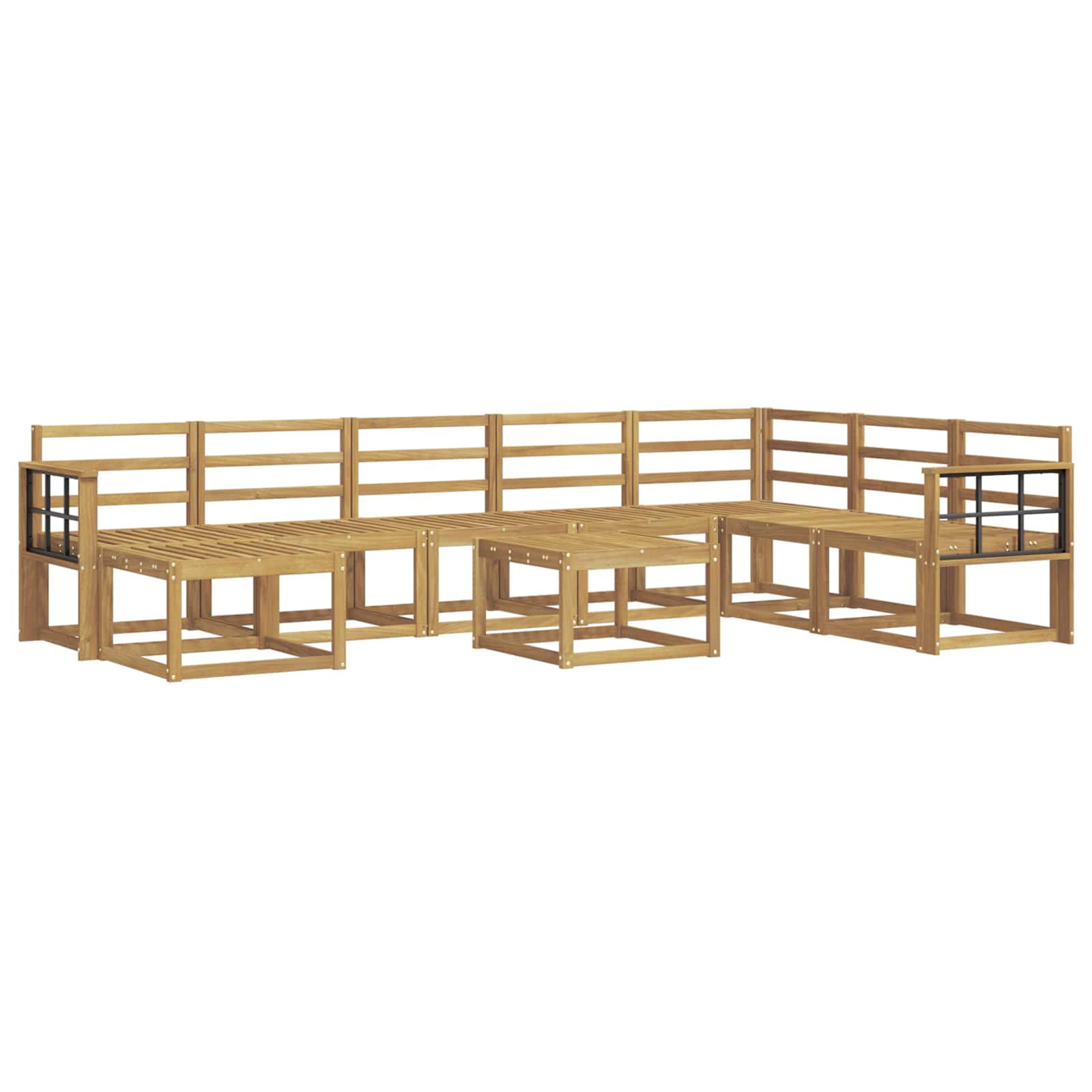 Set vanjskih sofa 9 pcs Bijela Čvrsto drvo akacije