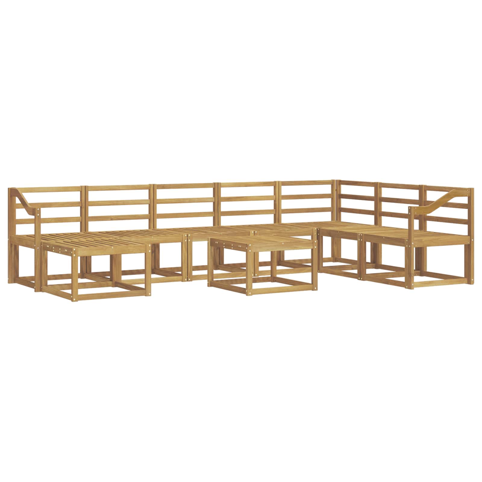 Set vanjskih sofa 9 pcs Bijela Čvrsto drvo akacije