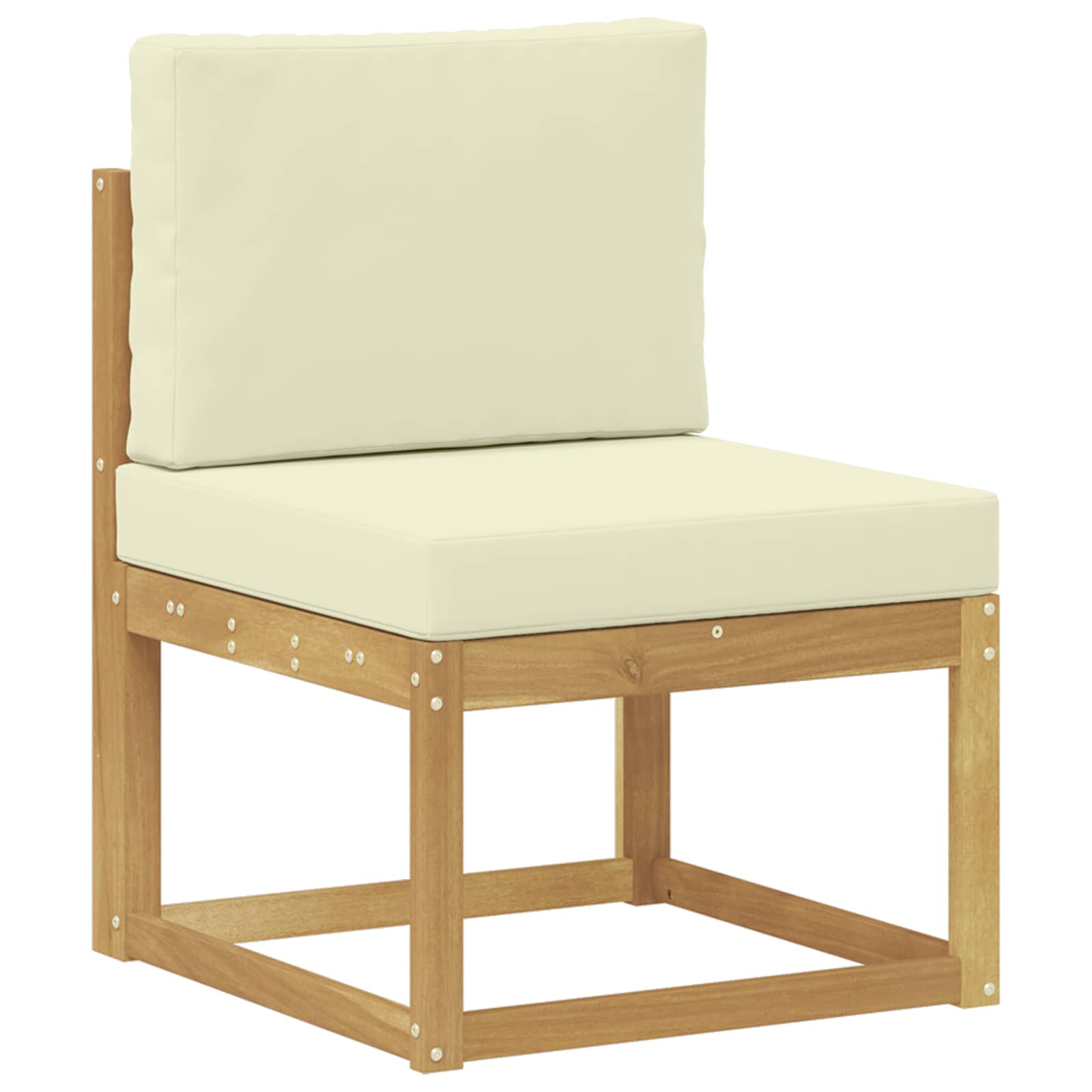 Set vanjskih sofa 3 Komad Bijela i krem Poliester