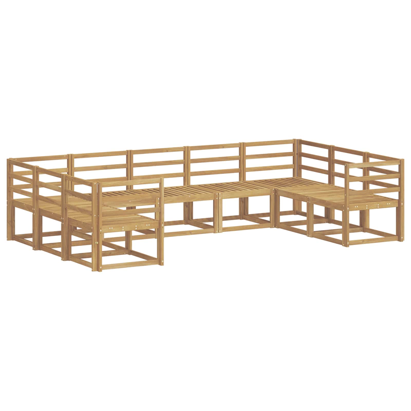 Set vanjskih sofa 9 pcs Bijela Čvrsto drvo akacije