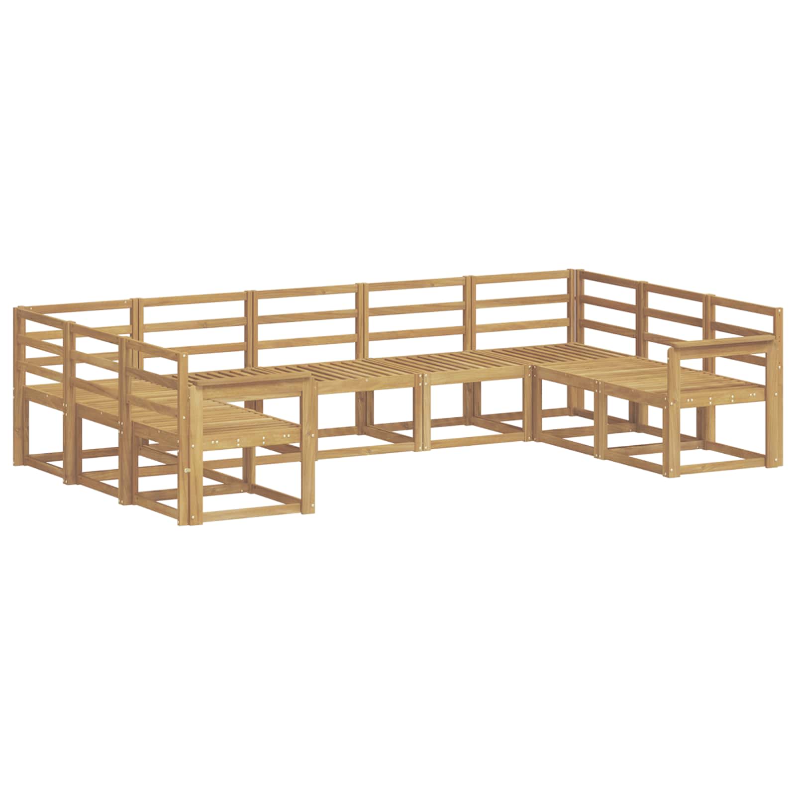 Set vanjskih sofa 9 pcs Bijela Čvrsto drvo akacije