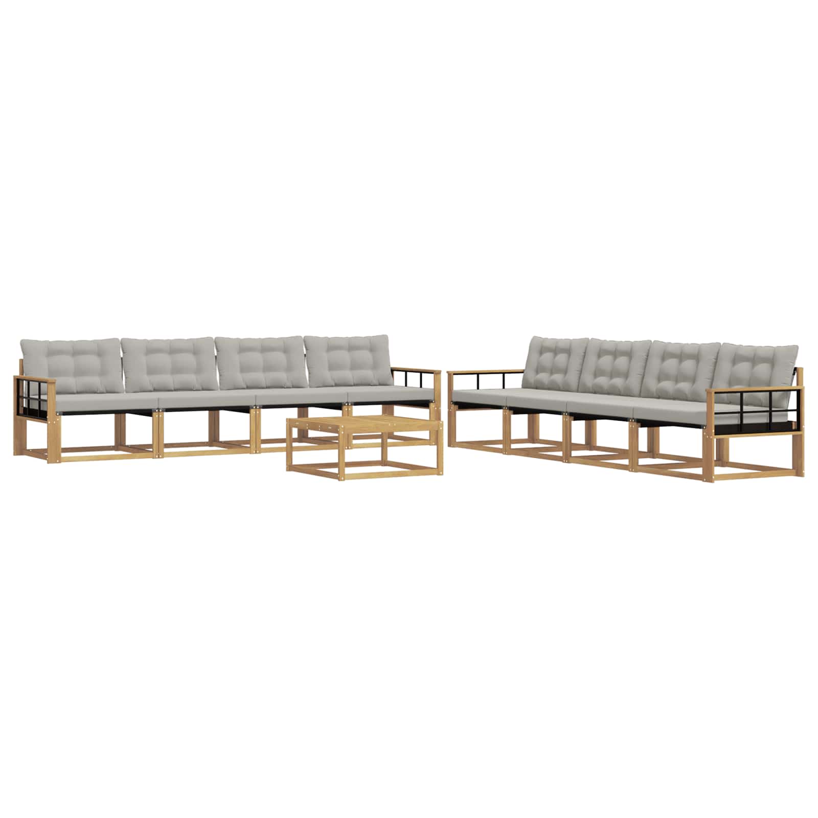 Set vanjskih sofa 9 pcs Bijela i svjetlosiva 79 x 79 x 37 cm