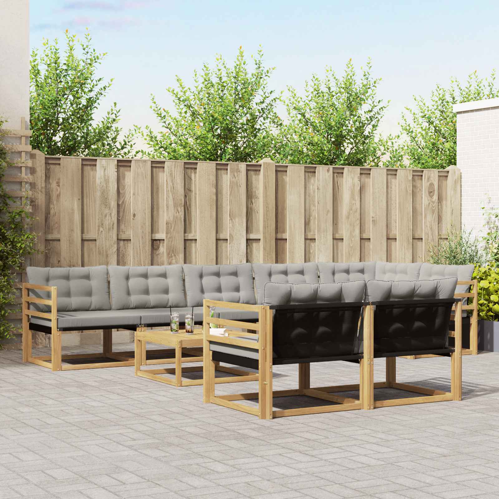 Set vanjskih sofa 9 pcs Bijela i svjetlosiva 79 x 79 x 37 cm
