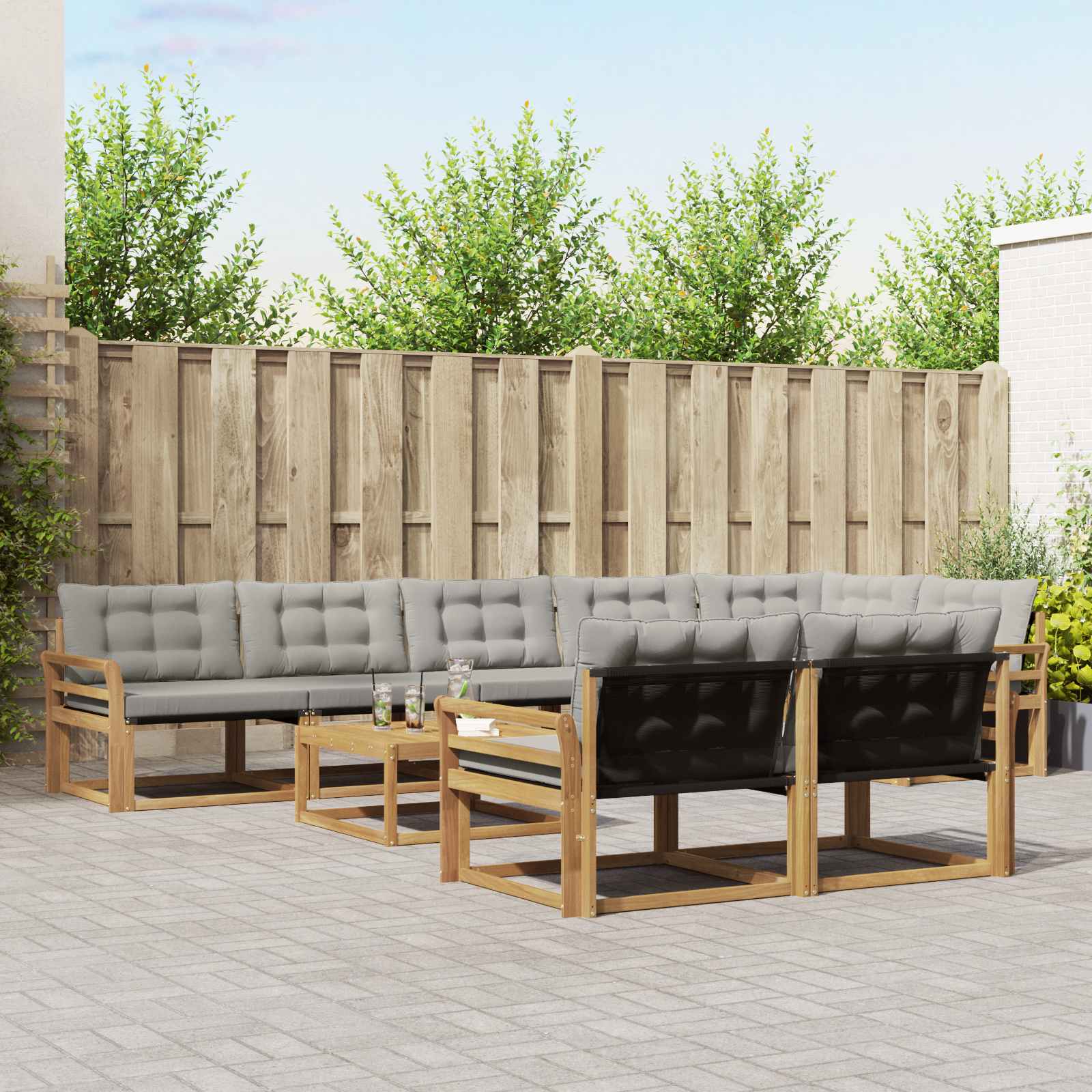 Set vanjskih sofa 9 pcs Bijela i svjetlosiva 79 x 79 x 37 cm
