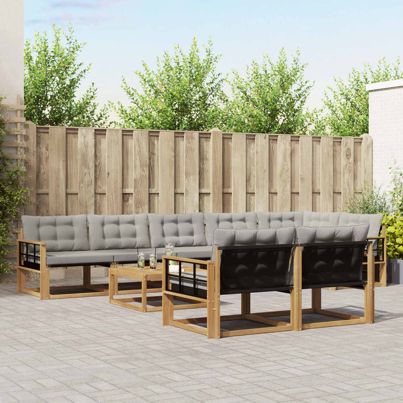 Set vanjskih sofa 9 pcs Bijela i svjetlosiva 79 x 79 x 37 cm