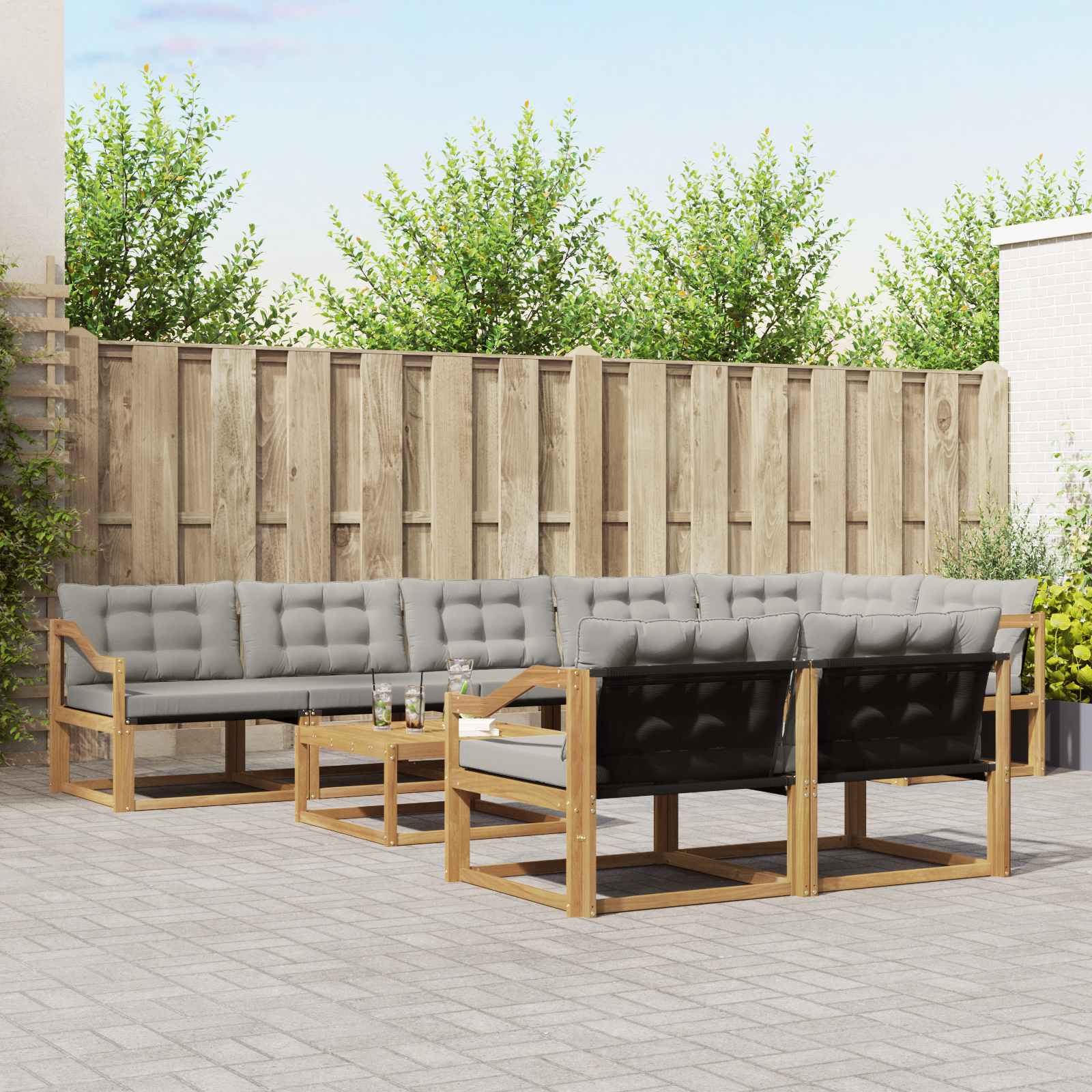 Set vanjskih sofa 9 pcs Bijela i svjetlosiva 79 x 79 x 37 cm