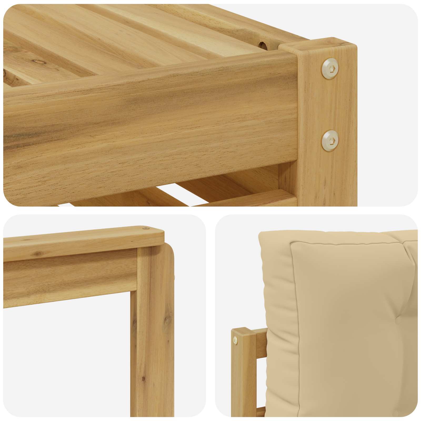 Set vanjskih sofa 6 pcs Bijela i bež