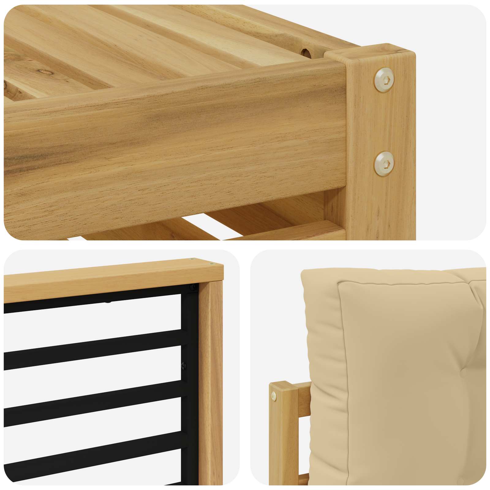 Set vanjskih sofa 6 pcs Bijela i bež
