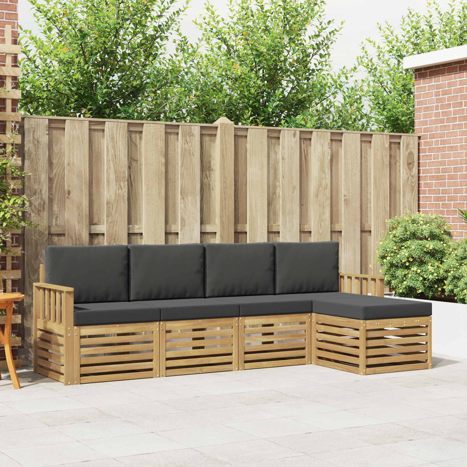 Set vanjskih sofa 5 pcs Bijela i antracit 249 x 122,5 x 73 cm
