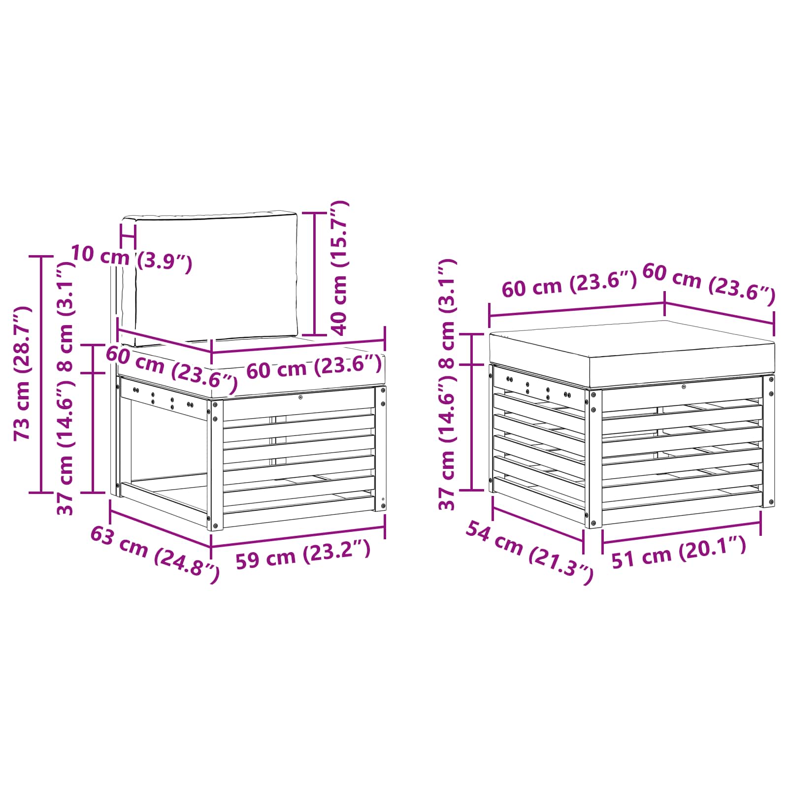 Set vanjskih sofa 5 pcs Bijela i krem 245 x 122,5 x 73 cm