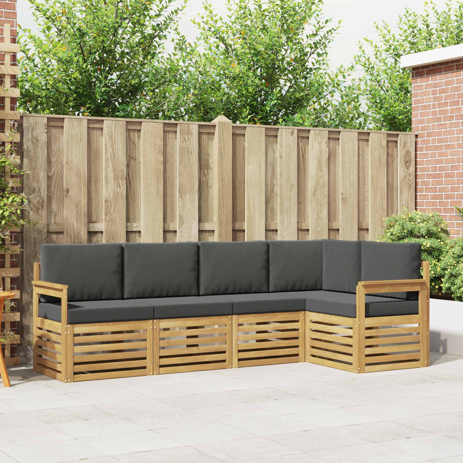 Set vanjskih sofa 5 pcs Bijela i antracit 247 x 128,5 x 73 cm