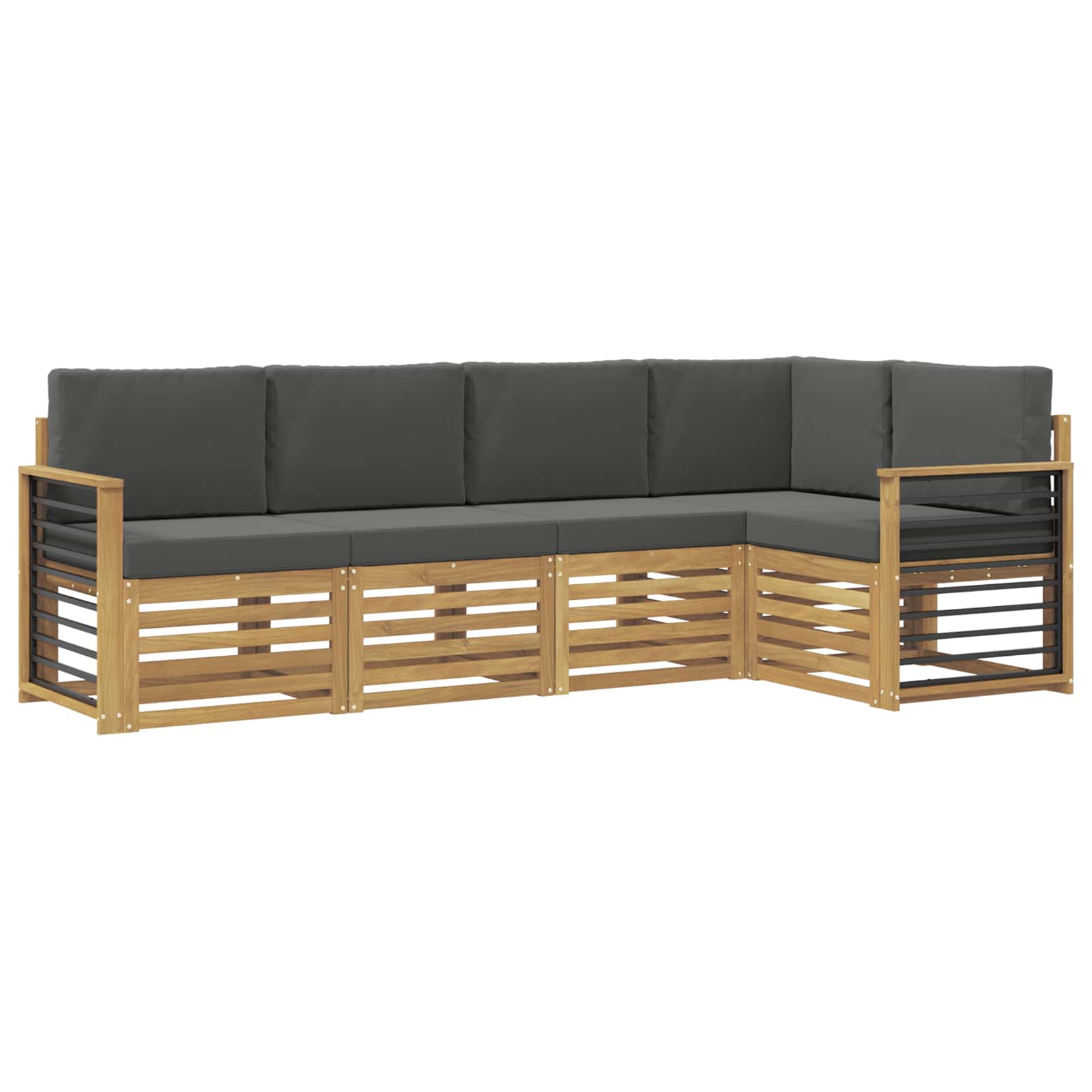 Set vanjskih sofa 5 pcs Bijela i antracit 247 x 128,5 x 73 cm