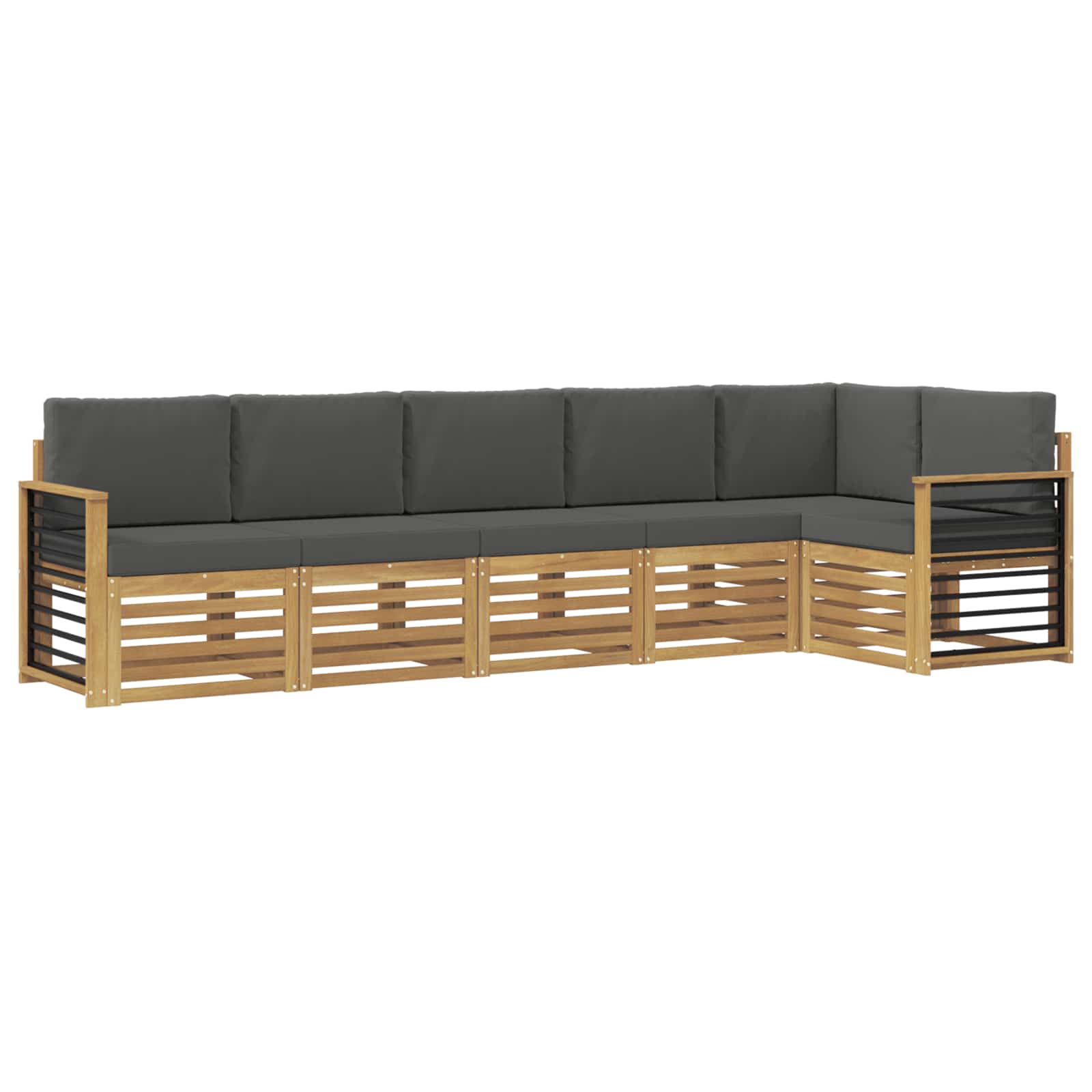 Set vanjskih sofa 6 pcs Bijela i antracit 306 x 128,5 x 73 cm