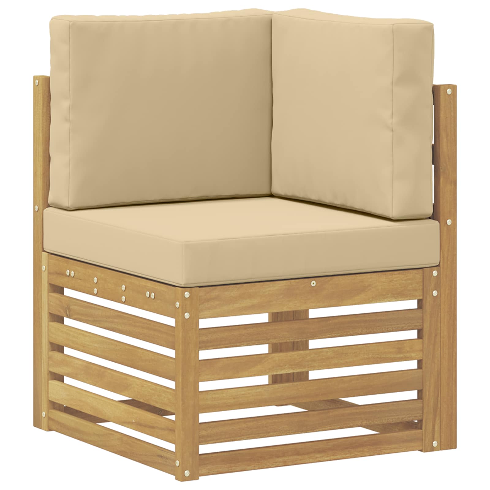 Set vanjskih sofa 6 pcs Bijela i bež 304 x 126,5 x 73 cm