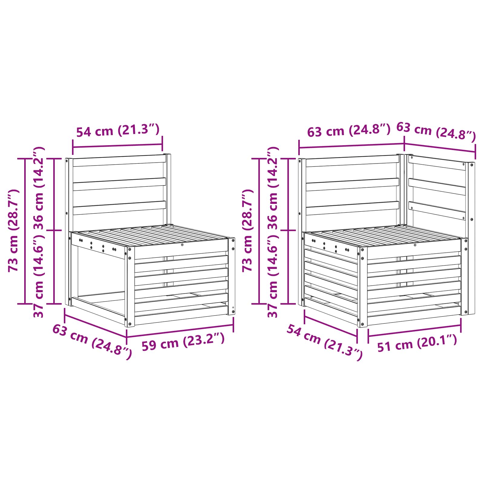 Set vanjskih sofa 7 pcs Bijela 247 x 128,5 x 73 cm