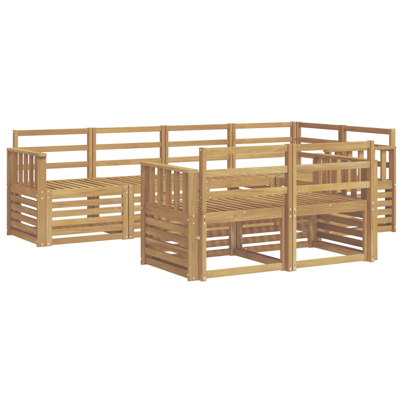 Set vanjskih sofa 7 pcs Bijela 247 x 128,5 x 73 cm