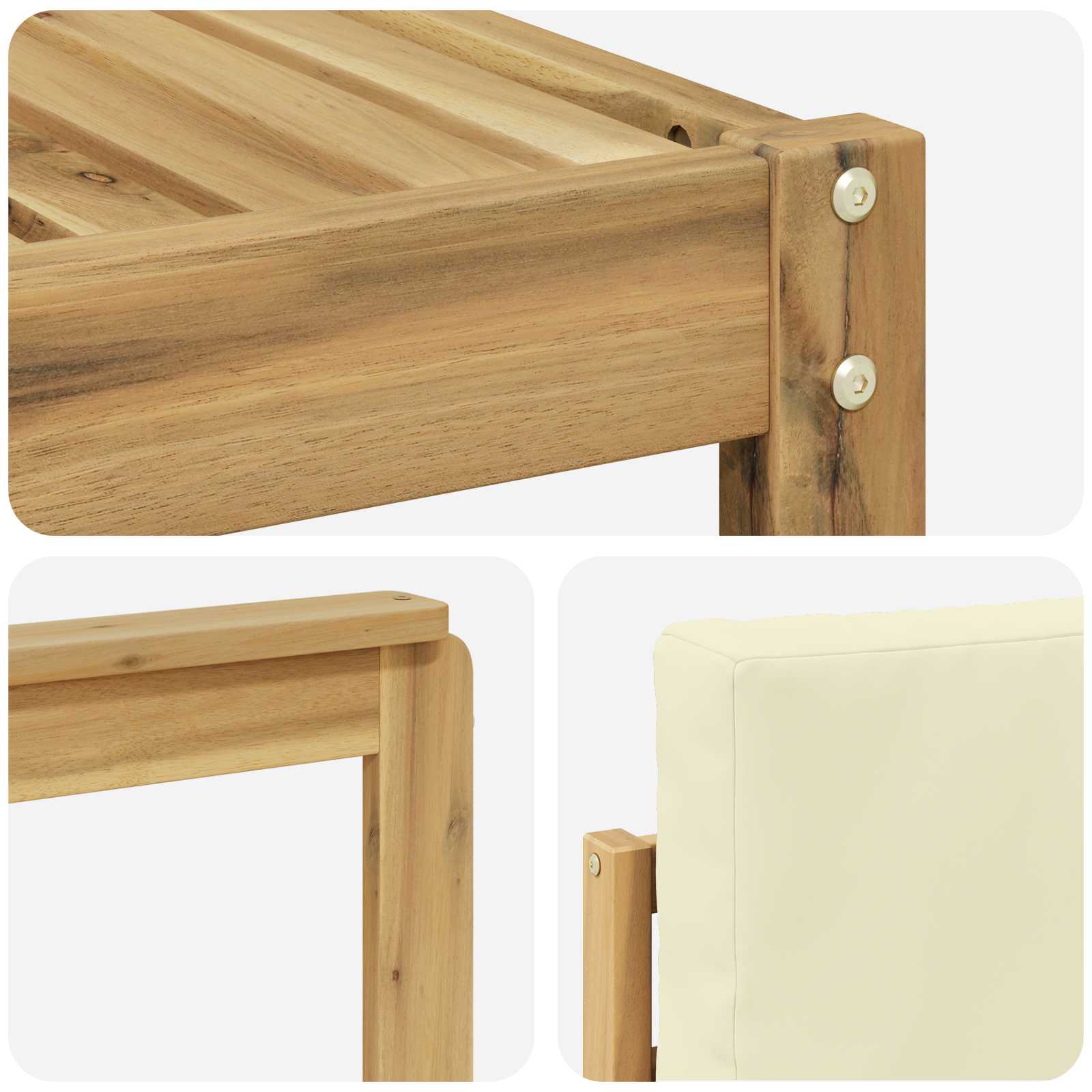 Set vanjskih sofa 6 pcs Bijela i krem Poliester