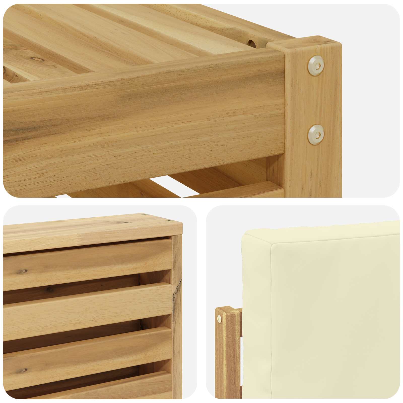 Set vanjskih sofa 6 pcs Bijela i krem Poliester