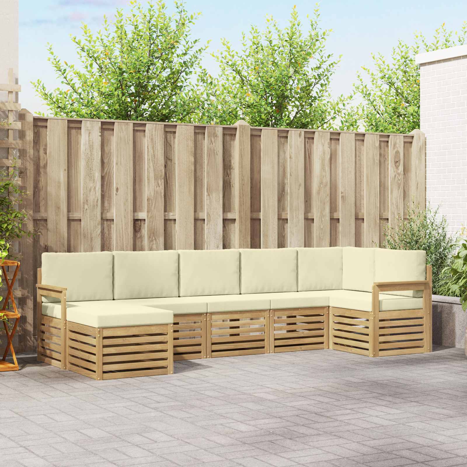 Set vanjskih sofa 7 pcs Bijela i krem
