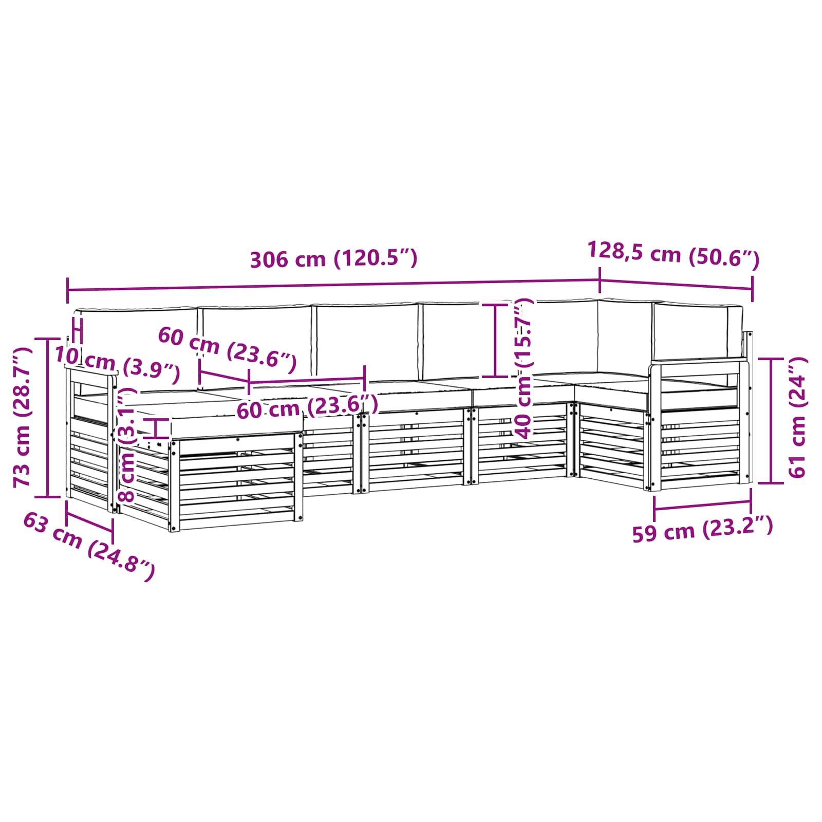 Set vanjskih sofa 7 pcs Bijela i antracit