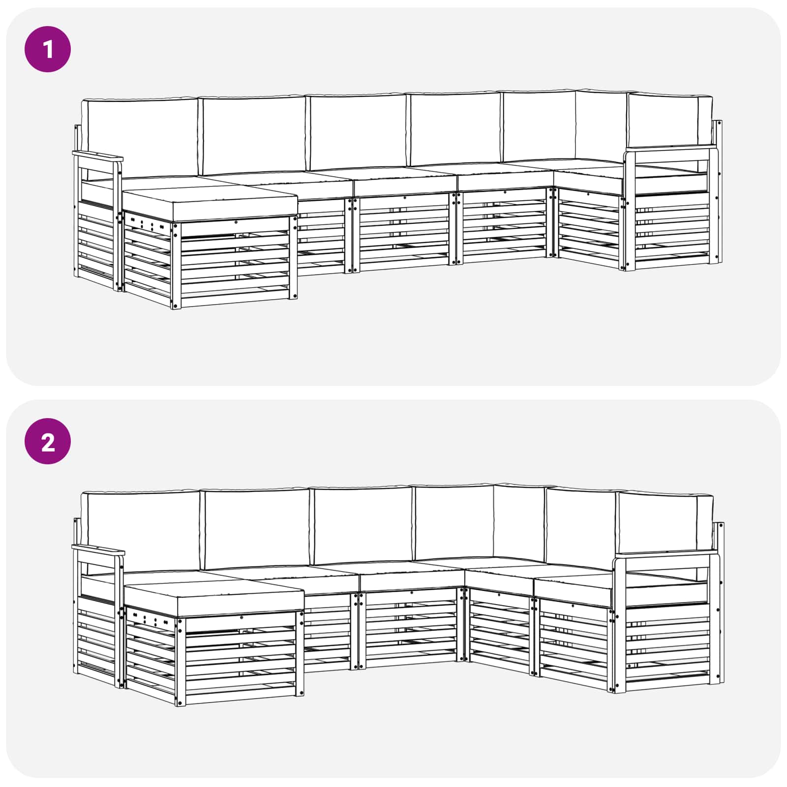 Set vanjskih sofa 7 pcs Bijela i antracit