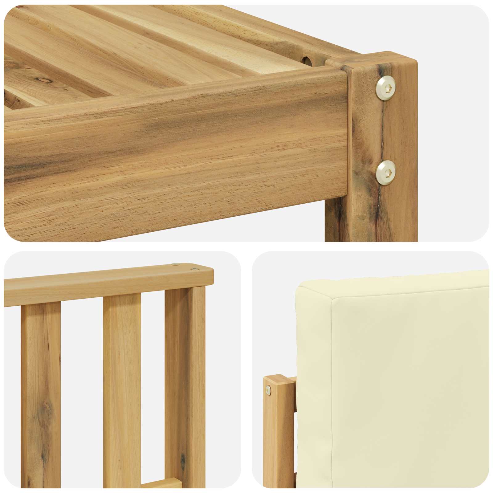 Set vanjskih sofa 7 pcs Bijela i krem