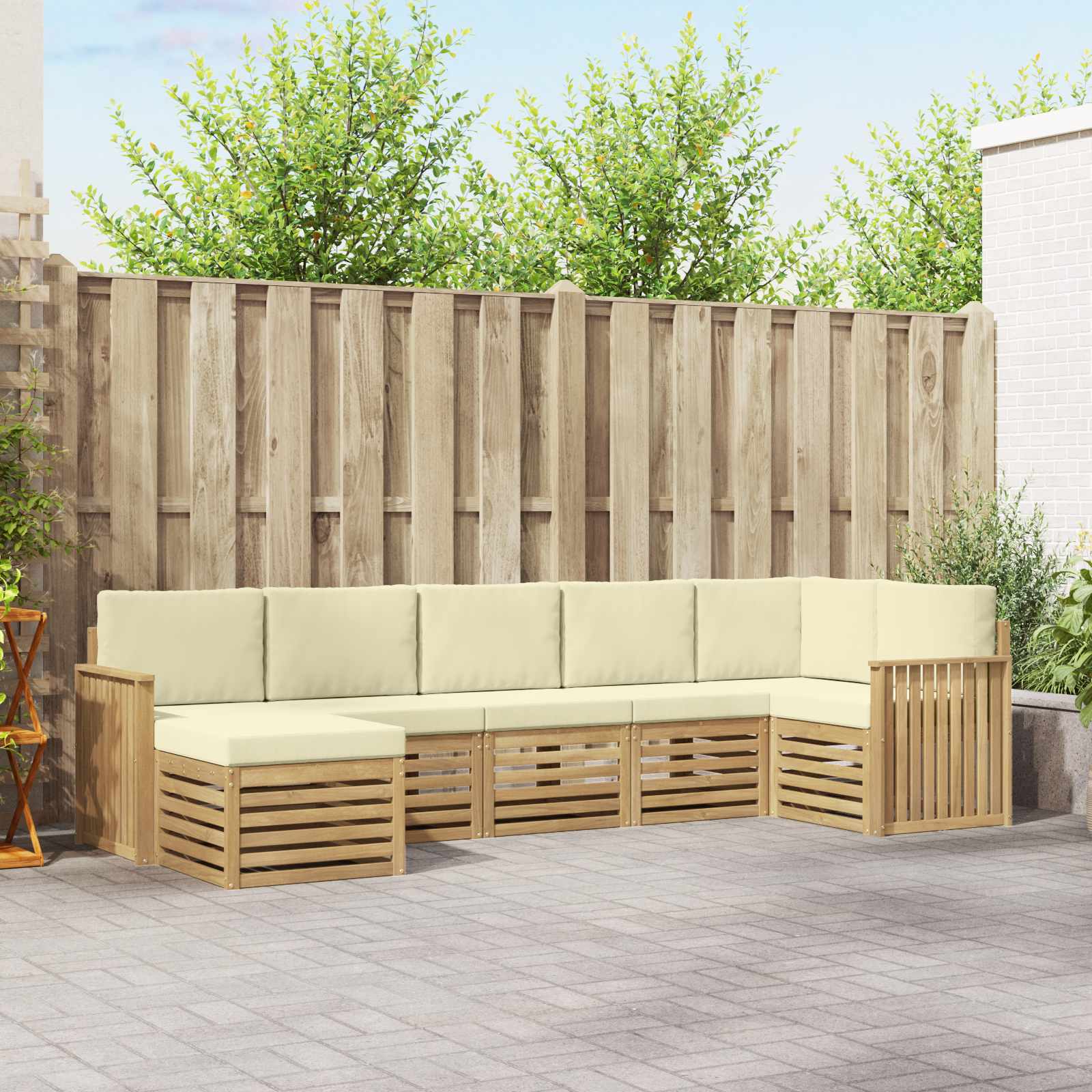 Set vanjskih sofa 7 pcs Bijela i krem
