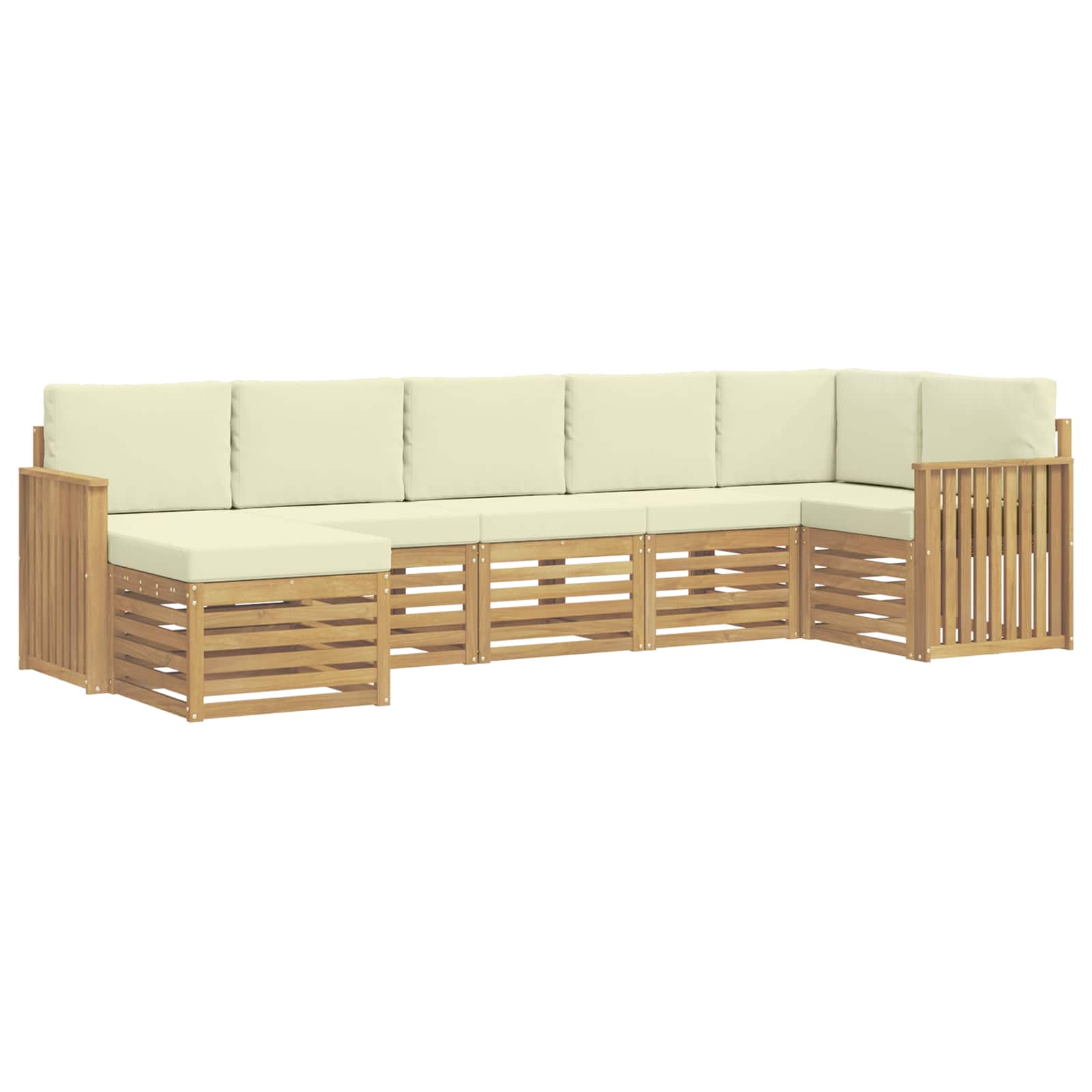 Set vanjskih sofa 7 pcs Bijela i krem